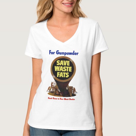 Bespaar afvalvetten ~ Voor buskruit T-shirt (Voorkant)