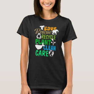 Bespaar bijen Reddingsdieren Recyclen plastic aard T-shirt