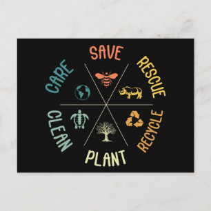 Bespaar bijen Reddingsdieren Recyclen Plastic Eart Briefkaart