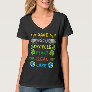 Bespaar bijen Reddingsdieren Recyclen Plastic Eart T-shirt