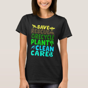 Bespaar bijen Reddingsdieren Recyclen Plastic Eart T-shirt