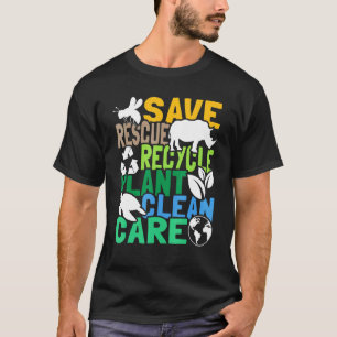 Bespaar bijenreddende dieren Recyclen plastic - Aa T-shirt