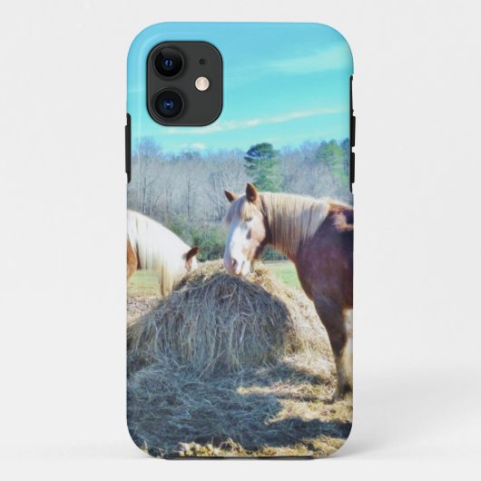 Bespaar conceptpaarden die hooi eten Case-Mate iPhone case (Achterkant)