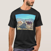 Bespaar conceptpaarden die hooi eten