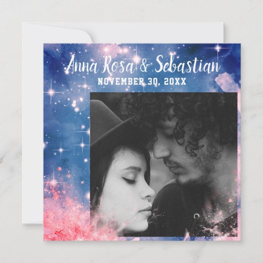 *~* BESPAAR DATUM PHOTO AR6 Weddenschap Website QR Save The Date (Voorkant)