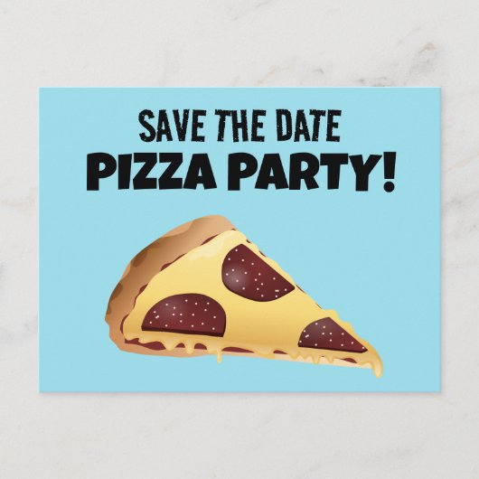 BESPAAR DATUM PIZZA PARTIJ AANGEPASTE INVITATIES B AANKONDIGINGSKAART (Voorkant)