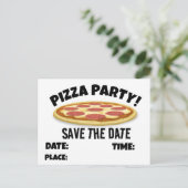 BESPAAR DATUM PIZZA PARTIJ AANGEPASTE INVITATIES B AANKONDIGINGSKAART (Staand voorkant)