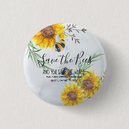 Bespaar de bijen en bespaar de wereld op maat ronde button 3,2 cm