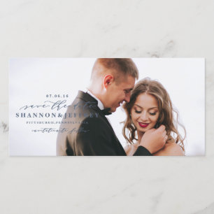 BESPAAR DE DATE elegante fotokaart voor kalligrafi Save The Date