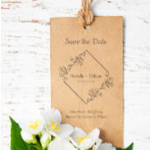 Bespaar de Date Quote Diamond & Wildflower Wedding Rubberstempel