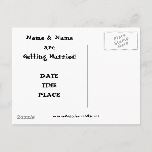 BESPAAR DE DATUM Briefkaart (Achterkant)