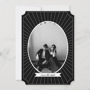 BESPAAR DE DATUM Gotisch Skeleton Tarot Wedding B& Kaart