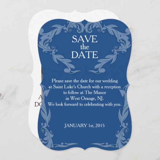 BESPAAR DE DATUM KAART - AANGEPASTE DATUM, BERICHT (Voorkant / Achterkant)