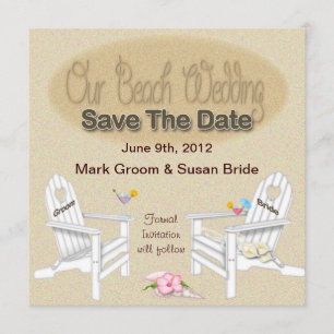 BESPAAR DE DATUM KAART - BEACH WEDING