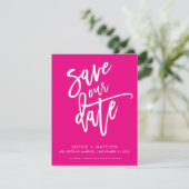 BESPAAR DE DATUM moderne kalligrafiemanuscript hee Save The Date (Staand voorkant)