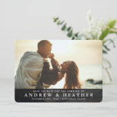 BESPAAR DE DATUM moderne minimale fotobekleding zw Kaart (Staand voorkant)