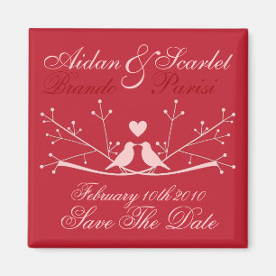 BESPAAR DE DATUM RODE WEDDING Magnet aanpast Magneet