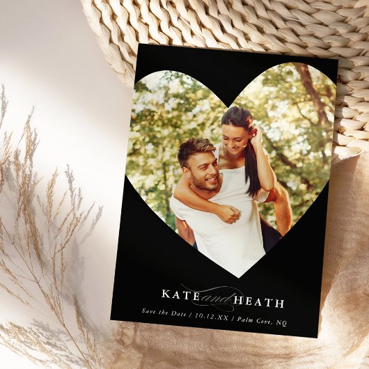 BESPAAR DE DATUM van het moderne, elegante hart zw Kaart