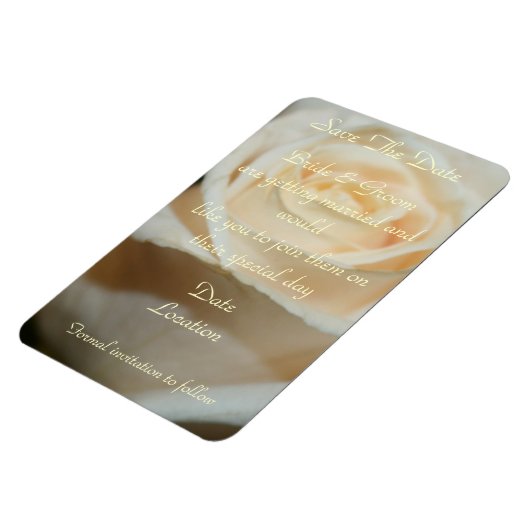 BESPAAR-DE-DATUM WITTE ROSE SJABLOON MAGNET MAGNEET (Linkerzijde)