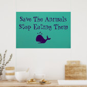 Bespaar de dieren poster (Keuken)