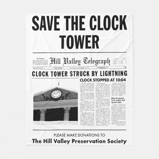 bespaar de kloktoren fleece deken (Voorkant)