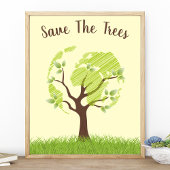 Bespaar de milieu-ecologie van de bomen poster