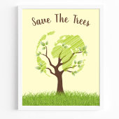 Bespaar de milieu-ecologie van de bomen poster