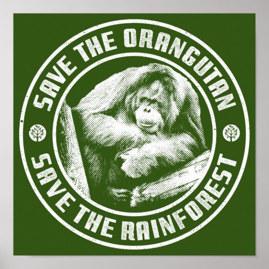 BESPAAR DE ORANGUTAN DE RAINFOREST. POSTER (Voorkant)