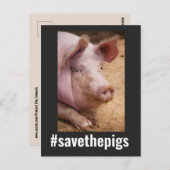 BESPAAR DE PIGS PIG VEGAN BRIEFKAARTEN (Voorkant / Achterkant)