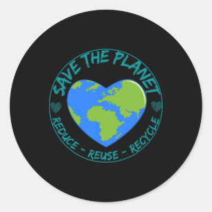 Bespaar de planeet minder hergebruik Recyclen Dag Ronde Sticker