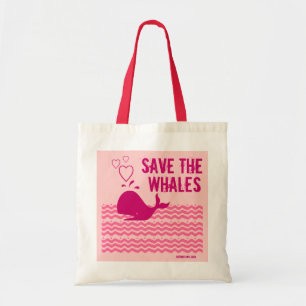 Bespaar de walvissen - milieuvriendelijk tote bag