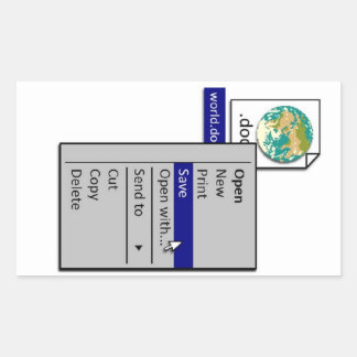 Bespaar de wereld, overal ter wereld rechthoekige sticker