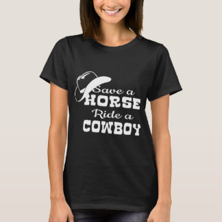 BESPAAR EEN HORSE RIDE EEN COWBOY Women_s gemontee T-shirt
