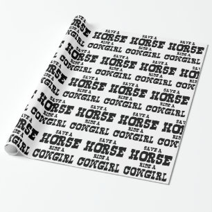 BESPAAR EEN HORSE RIDE EEN COWGIRL CADEAUPAPIER