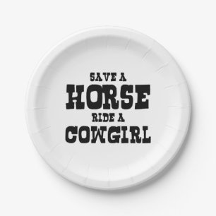 BESPAAR EEN HORSE RIDE EEN COWGIRL PAPIEREN BORDJE
