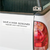 BESPAAR EEN WEB-ONTWERPER, upgrade uw webbrowser Bumpersticker (Op Truck)