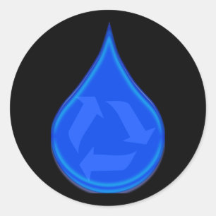Bespaar en bespaar water ronde sticker