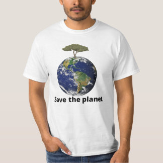 bespaar het t-shirt van de planeet