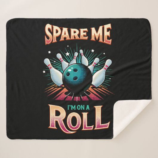 Bespaar me Im op een Roll - Bowling Sherpa Deken (Voorkant (horizontaal))