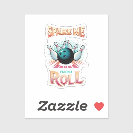 Bespaar me Im op een Roll - Bowling Sticker (Vel)