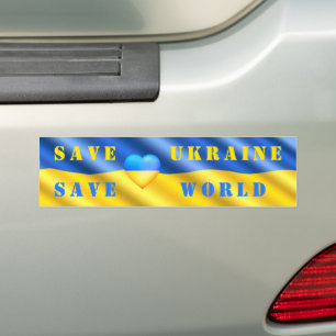 Bespaar Oekraïne - bespaar de wereld - hulp - vri Bumpersticker