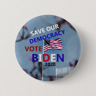 BESPAAR ONZE DEMOCRATISCHE STEMMING BIDEN 2020 RONDE BUTTON 5,7 CM