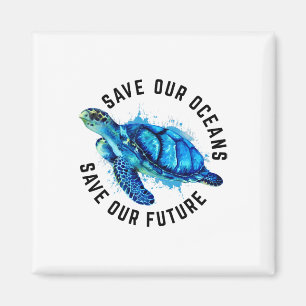 Bespaar onze Oceanen Zee Turtle Pro Environment Na Magneet