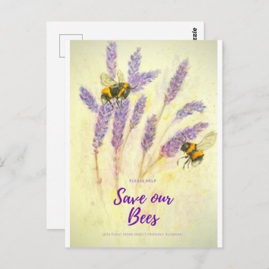 BESPAAR ONZE waterverf briefkaart dankzij u (Voorkant / Achterkant)