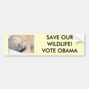 BESPAAR ONZE WILDE LEVEN.. STEMMING OBAMA! BUMPERSTICKER
