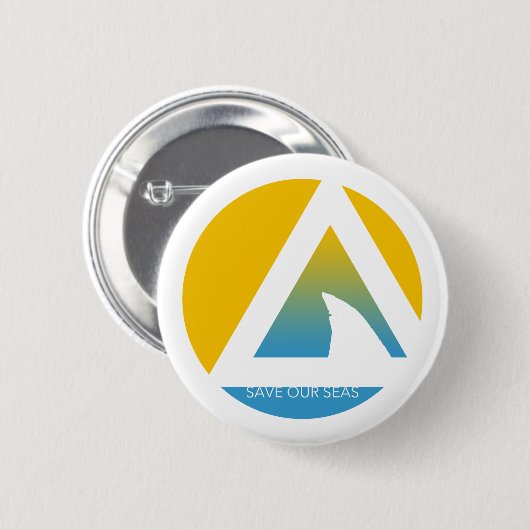 bespaar onze zeeen driehoeken ronde button 5,7 cm (Voorkant /achterkant)