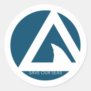 bespaar onze zeeen driehoeken ronde sticker