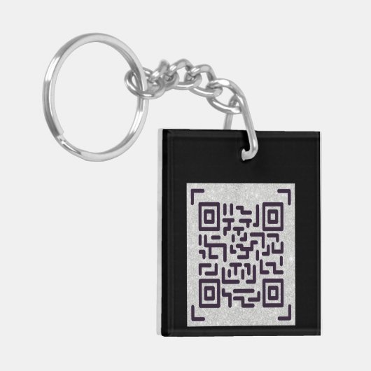 Bespaar papier met dit QR CODE Zakelijke kaart Zwa Sleutelhanger (Voorkant Links)