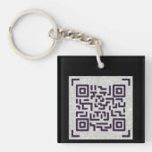 Bespaar papier met dit QR CODE Zakelijke kaart Zwa Sleutelhanger (Voorkant)