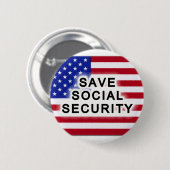 Bespaar sociale zekerheid ronde button 5,7 cm (Voorkant /achterkant)